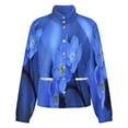 thumbnail image 5 of Jackets for Women Winter Coat Jackets Flannel Stand Collar Jacket(Blue Flowers,Size:S-4XL), 5 of 7