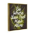 thumbnail image 3 of Stupell Industries Encouraging Life Calligraphy Quote Botanical Plant Leaf Graphic Art Metallic Gold Floating Framed Canvas Print Wall Art, Design by Daphne Polselli, 3 of 8