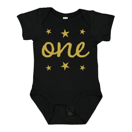 

Inktastic 1st Birthday Outfit One Gold Gift Baby Boy or Baby Girl Bodysuit