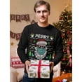 thumbnail image 3 of Tstars Mens Merry Christmask 2020 Quarantine Face Mask Ugly Christmas Long Sleeve T Shirt, 3 of 5