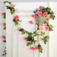 thumbnail image 6 of 2-Pack 15.8FT Artificial Rose Flower Garland - Silk Green Roses with Leaves for Wedding, Table Backdrop, Arch, Party Centerpiece, Room Decor, 6 of 6