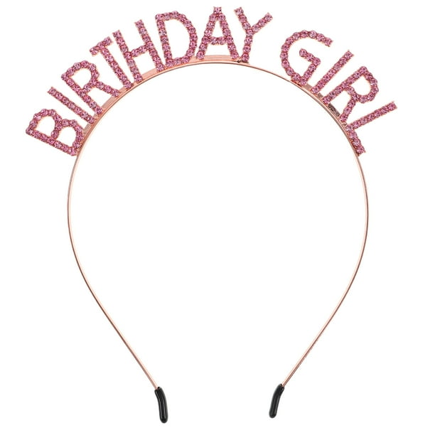 Tiara de feliz cumpleaños para niñas, diadema de princesa, corona para el cabello con diamantes de imitación, accesorio de corona de cumpleaños para niños pequeños, decoraciones de recuerdo de fiest