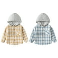 thumbnail image 4 of GYRATEDREAM Baby Toddler Boys Long Sleeve Shirt Flannel Buffalo Plaid Shirts Button Down Jacket Top Outfit Fall Winter Clothes for 7-8Y Yellow, 4 of 6