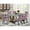 Dahlia, variant on East West Furniture V-Style 7-piece Dining Table Set in White/Dark Shitake