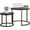 Black, variant on Round Nesting Coffee Table Set of 2, Wooden Center and Side Tables for Living Room, Home Office, Small Space, Sturdy Easy Assembly, Brown, Large