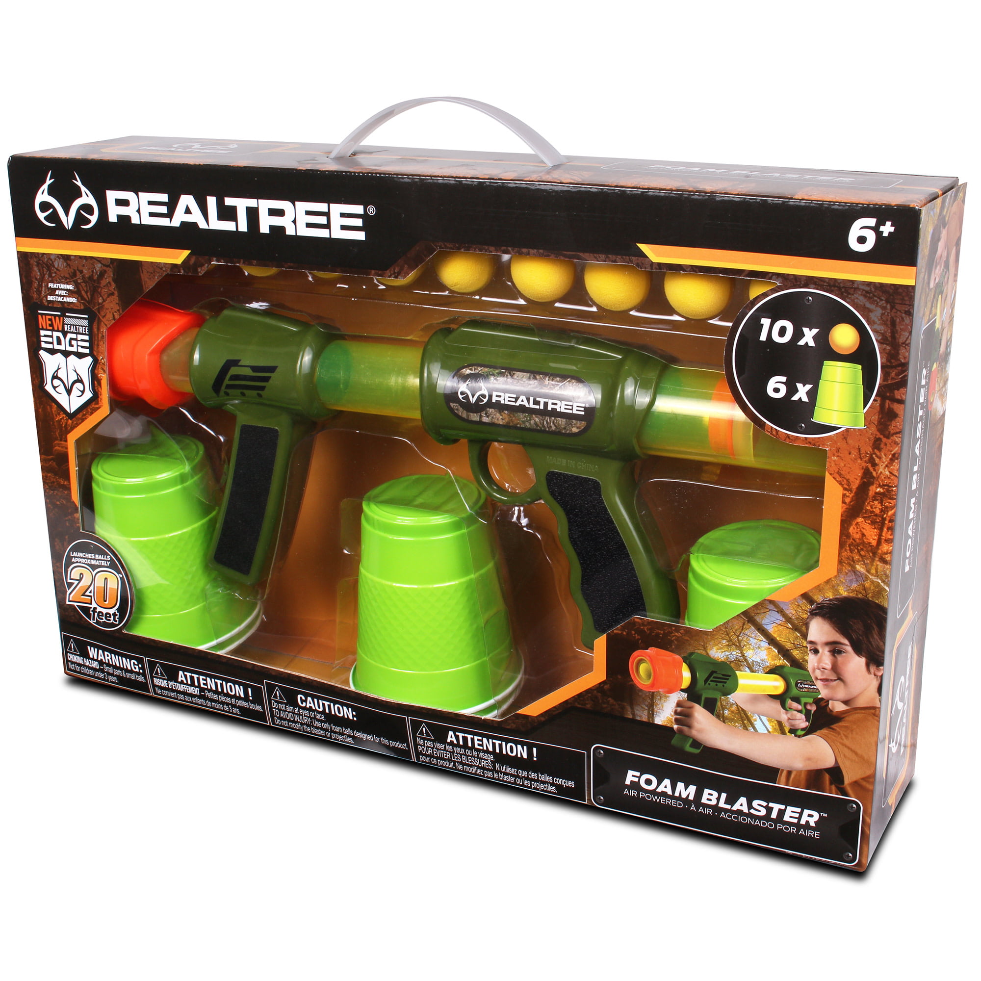 RealTree: Foam Blaster Set - NKOK, Pump Action Launches Foam Balls,  Includes 10 Foam Balls, 6 Cups For Targets, Ages 6+ 