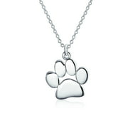 Dainty Dog Cat Pet Kitten Puppy Paw Print Pendant Necklace Animal Jewelry for Women Teen Polished 925 Sterling Silver With Chain