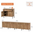 thumbnail image 3 of WAMPAT Large Fluted TV Stand TVs up to 120 inch, 126" W Modern TV Entertainment Center with Storage Cabinets and 4 Drawers & 8 Doors, Wood Media TV Console Table with Storage for Living Room, 3 of 6
