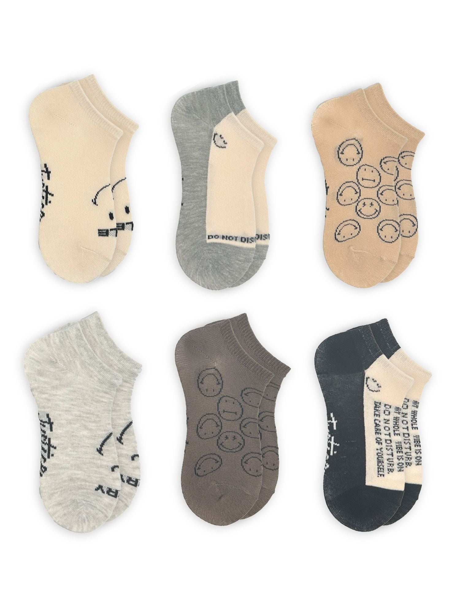Justice Girls No-Show Socks 6-Pack, Sizes M-L