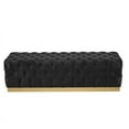 thumbnail image 3 of Sunpan Babette 61" Transitional Fabric and Steel Bench in Abbington Black/Brass, 3 of 6