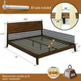thumbnail image 4 of Acacia Serenity King Size Bed Frame, King Bed Frame with Headboard 800 lbs Capacity Natural Wood Bed All Mattress Support & No Box Spring Needed, Wood Slats Support Wood Bed Frame King, Walnut, 4 of 8