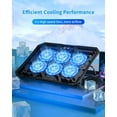 thumbnail image 2 of Laptop Cooling Pad for 12-15.6 Inch, 6 Cooler Fans with Blue Lights, Laptop Cooling Stand with 2 USB Ports (Blue), 2 of 4