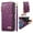 Purple, variant on Poweltek for iPhone 15 Pro Max PU Leather Wallet Case with Card Holder, Magnetic Flip Zipper Phone Cover with Wrist Strap Multi-Angle Stand Folio Cover, Purple