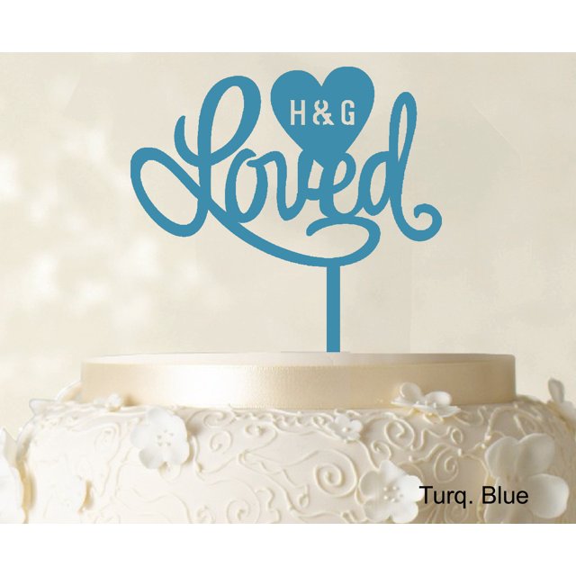 Loved Wedding Cake Topper Personalized Initial Name Cake Topper Cake Decoration Option Available 6-7 Inches Wide