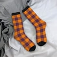 thumbnail image 5 of Hirioo Fall Buffalo Plaid Pattern Adult Middle Tube Socks Breathable Sock Non-Pilling,Contrasting Color Design, 5 of 6
