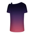 thumbnail image 4 of LOVZFMLL Women's Summer Tops Printing Off-The-Shoulder Halter Short Sleeve Button-Up Blouse, 4 of 5