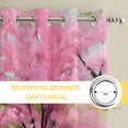 thumbnail image 6 of Nature Pink Green Kitchen Curtains Window Panels, Spring Country Oil Painting Flower Tree Insulated Window Treatment Curtain, Grommet Curtains for Bedroom/Living Room/Bathroom, 2 Piece 52"Wx72"L, 6 of 8