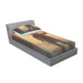 thumbnail image 3 of Fantasy Bedding Set with Sheet & Covers, Scary Person with Rabbit Mask at the Door People Acrylic Paint Print, Printed Bedroom Decor 2 Shams, 4 Sizes, Yellow and Black, by Ambesonne, 3 of 3