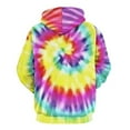 thumbnail image 3 of Colorful Tie-dye Swirl_2 Men's Women Vintage 3D Hooded Sweatshirt - All-Season Loose Fit Streetwear, 3 of 6