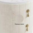 thumbnail image 5 of homary Velvet Nightstand with 3 Drawers, White Round Bedside Table with Sintered Stone Top, Modern Nightstand with Storage for Bedroom, End Table for Living Room, 5 of 9