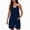 A Navy, variant on Jumpsuits for Women Casual Summer Rompers Sleeveless Loose Spaghetti Strap Shorts Overalls Jumpers with Pockets Khaki L