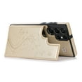 thumbnail image 4 of Dteck Case For Samsung Galaxy S22 Ultra,Shockproof Rubber Hybrid Pattern Leather Card Holder Wallet Back Flip Case Kickstand Cover for Galaxy S22 Ultra 5G,Gold, 4 of 5