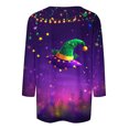 thumbnail image 4 of YUGYXL Women's Trendy Mardi Gras 3/4 Length Sleeve Shirts Novelty Mask Printed Comfy Tshirts Ladies Crew Neck Soft Tunic Tees Carnival Party Blouse Sales, 4 of 5