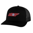 thumbnail image 6 of Classic Tennessee Trucker Hat – Embroidered State Shape with Tri-Star, Patriotic Mesh Snapback Cap (CoyoteBrown), 6 of 9