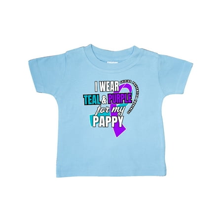 

Inktastic Suicide Prevention I Wear Teal and Purple for My Pappy Gift Baby Boy or Baby Girl T-Shirt