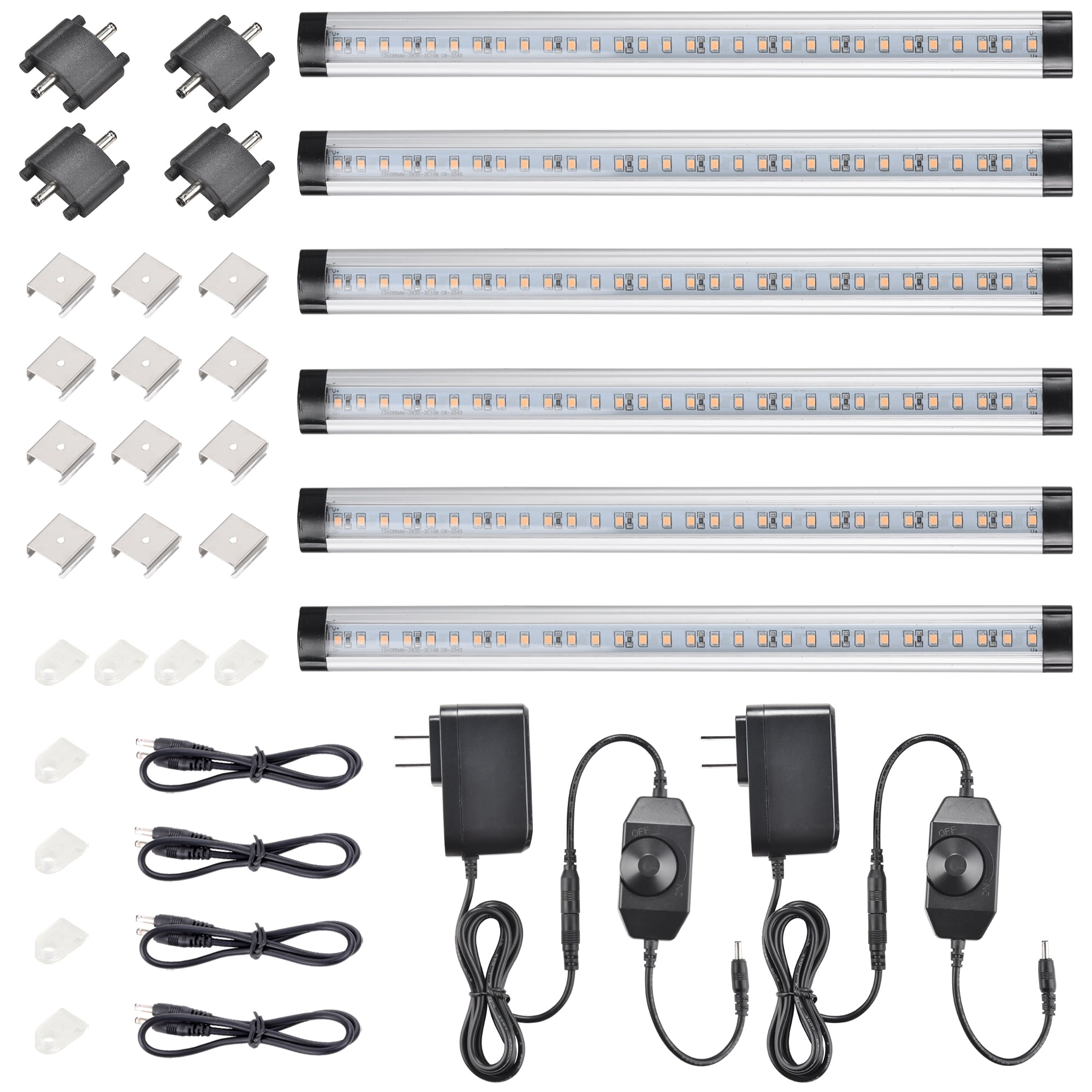 90 LEDs Under Cabinet Lighting Kit Plug in 3000K Kitchen Counter Light 12 Pack 