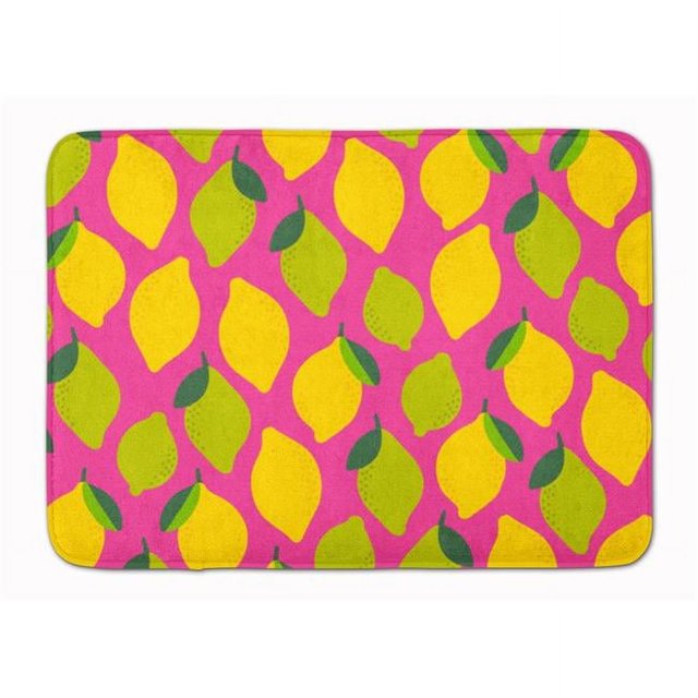 Carolines Treasures BB5143RUG Lemons & Limes on Pink Machine Washable Memory Foam Mat