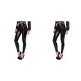 thumbnail image 1 of Leggings de cuero Sonducket para mujer Otoño Invierno cálido elasticidad Cintura alta Negro XL 2Conjunto, 1 of 6