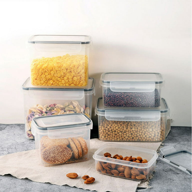 Dengmore Vacuum Food Containers Extra Large Food Storage with Airtight Lids  Transparent Plastic Storage Box Kitchen Sealed Jar Storage Tank for Flour