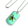 thumbnail image 2 of Toucan Tropics Tropical Rainforest Watercolor Military Dog Tag Pendant Necklace with Chain, 2 of 5