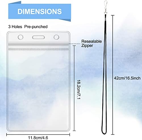 100 Sets 4 x 6 Inch Passport Holder Extra Large ID Badge Holder with Lanyards, Vertical Waterproof Clear Plastic ID Card Badge Protector Fill for Passport Credit Card Plane Ticket Receipt Cash
