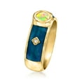 thumbnail image 5 of Ross-Simons Opal and Blue Enamel Ring With Diamonds in 18kt Gold Over Sterling, Women's, Adult, 5 of 5