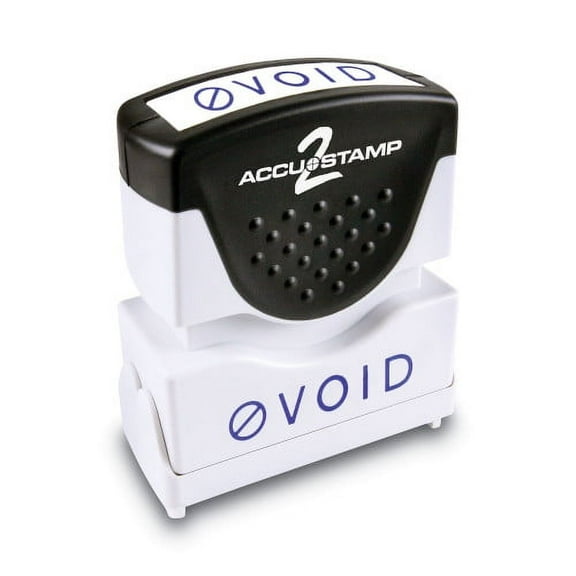 ACCUSTAMP Pre-Inked Shutter Stamp, Blue, VOID, 1.63 x 0.5, Each