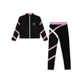 thumbnail image 6 of Sholeno Kids Figure Ice Skating Outfit Girls Lightweight Zip Up Jacket with Skating Leggings Yoga Pants Fleece Pink 10, 6 of 8