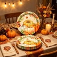 thumbnail image 6 of Dmlowu 24 Pcs Paper Plates, Autumn Maple Leaf & Pumpkin Paper Cups Paper Towels, Disposable Dinnerware Sets for Fall Thanksgiving Harvest Celebrations, 6 of 6