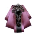 thumbnail image 3 of Milageto Ribbon Tie Brooch Pin Bow Tie for Clothing Accessories Working Prom Ball Uniform violet, 3 of 8