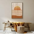 thumbnail image 3 of wall26 Framed Canvas Wall Art Golden Sunrise Over The Orange, Yellow Ocean and Mountains Nature Clouds Wood Panels Modern Art Rustic Urban for Living Room, Bedroom, Office - 24x36 inches, 3 of 4