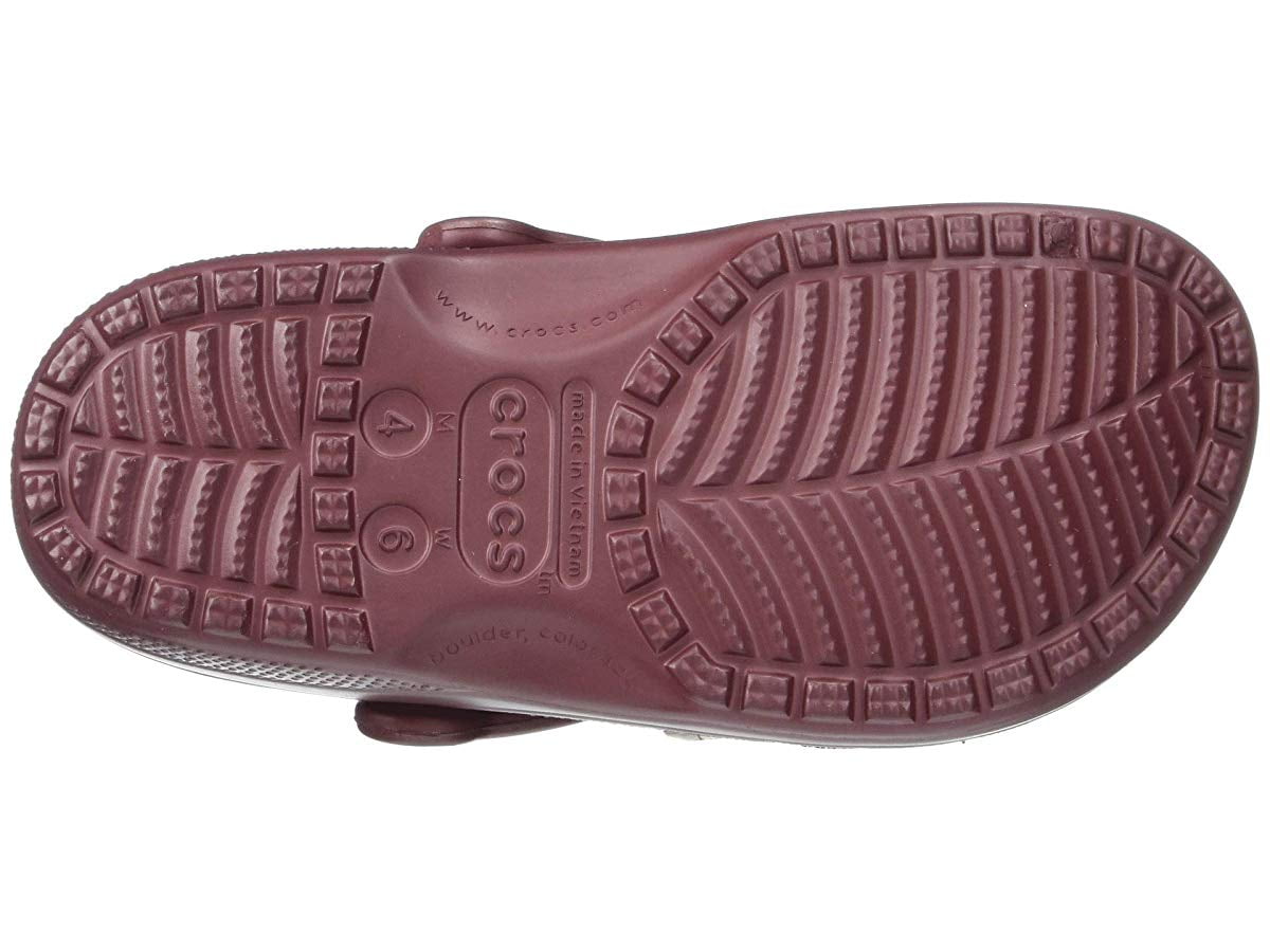 burgundy crocs