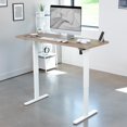 thumbnail image 2 of VIVO Electric 60” x 24” Stand Up Desk | Reclaimed Wood Table Top, White Frame, 2 of 8