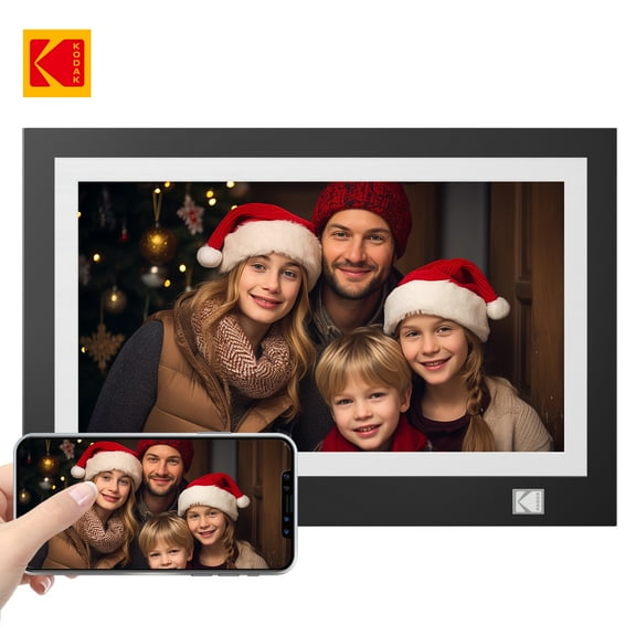 KODAK FHD Digital Photo Frame,11.6-inch Wood Tone Frame with Wi-Fi Enabled,Black