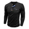thumbnail image 4 of Men's Long Sleeve Button Down Casual Comfortable Relaxed Fit T-Shirt for Daily Home Outdoor Hiking Wear In Spring Summer Fall Seasons, 4 of 7