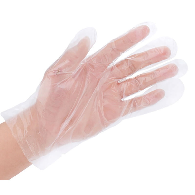 Clear Plastic Disposable Gloves Polythene Food Hand Kitchen Cleaning Catering 
