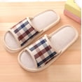 thumbnail image 2 of Men'S Slip-On Thong Sandals Men'S Trendy Beach Flip Flops Men's Fashion Casual Couples Gingham Home Slippers Indoor Floor Flat Shoes Lightweight Indoor Slippers For Men, 2 of 5
