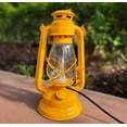 thumbnail image 2 of Vintage style Hurricane Lantern Antique Collectible Electric Decorative Lamp In yellow Colour., 2 of 7
