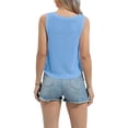 thumbnail image 3 of WomenRound Neck Crochet Hollow Out Sleeveless Casual Crop Knit Sweater Tank Tops, 3 of 6