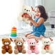 thumbnail image 1 of Fiudx Oso de Peluche Navideño de Rayas Verdes y Blancas con Gorro de Papá Noel, Tela Suave y Acogedora, Adorable Decoración, Regalo Navideño, Versátil para La Hora de Dormir y Fiestas, Tamaño 20 X 25, 1 of 6